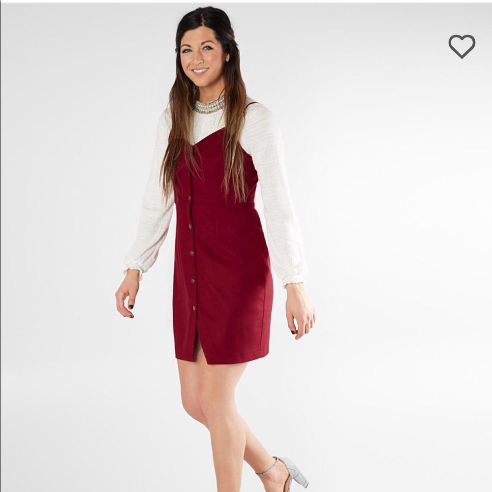 Gimmicks (Buckle) V Neck Flannel Dress